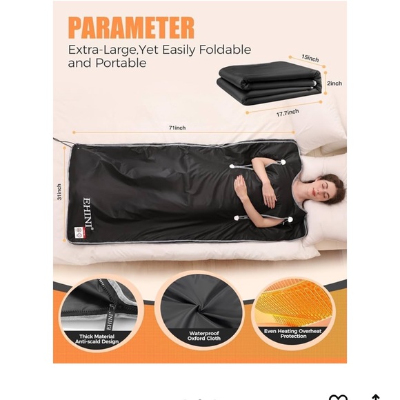 Ehinil Black Sauna Blanket - Picture 3 of 6